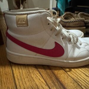 Nike Kids High-Top Sneakers - White and Red